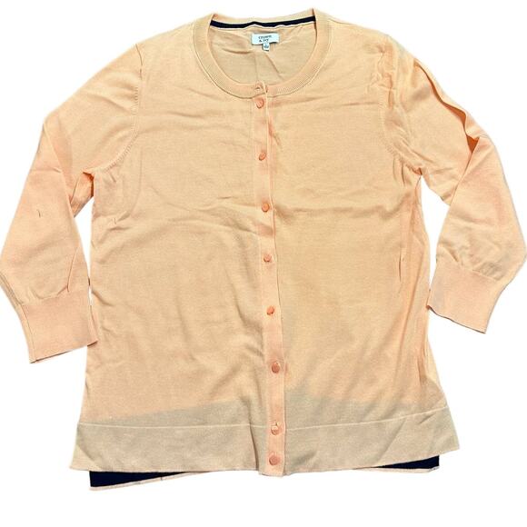 Crown & Ivy Womens peach sweater cardigan Size Large - Picture 1 of 5